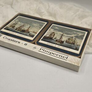 Vintage Pimpernel “Sailing Ships” Coasters, Set of 6, Original Packaging